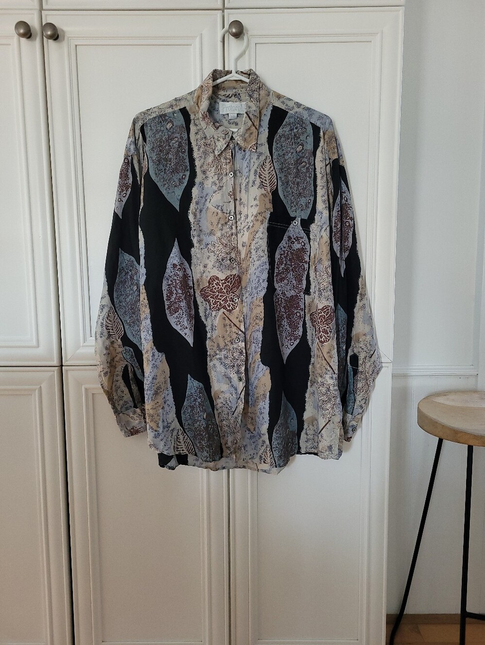 PROTOCOL 100%SILK BUTTON DOWN SHIRT VINTAGE